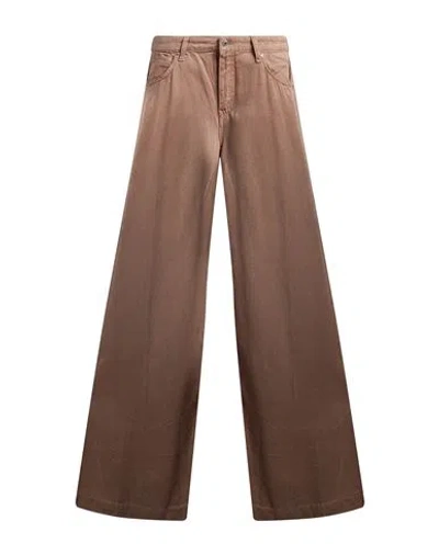 Vicolo Woman Jeans Sand Size Xs Lyocell In Brown