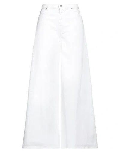 Vicolo Woman Jeans White Size L Cotton