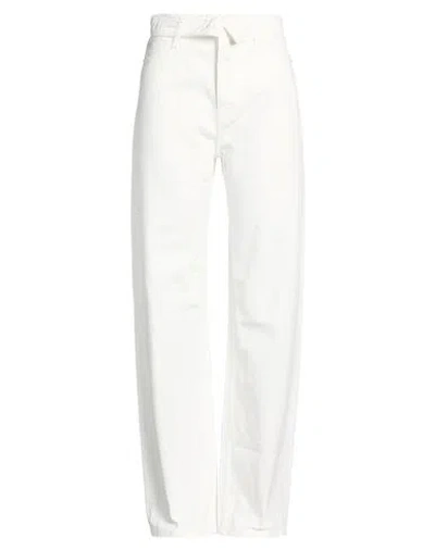 Vicolo Woman Jeans White Size L Cotton In Multi