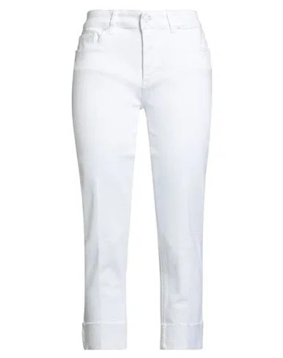 Vicolo Woman Jeans White Size L Cotton, Elastomultiester, Elastane