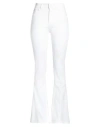 Vicolo Woman Jeans White Size M Cotton, Elastomultiester, Elastane