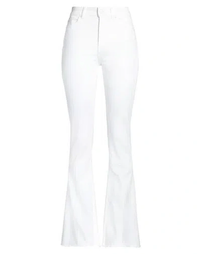 Vicolo Woman Jeans White Size M Cotton, Elastomultiester, Elastane In White