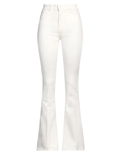 Vicolo Woman Jeans White Size S Cotton, Elastomultiester, Elastane