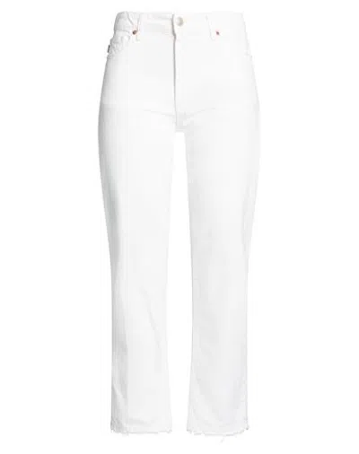 Vicolo Woman Jeans White Size S Organic Cotton