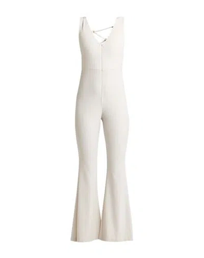 Vicolo Woman Jumpsuit Beige Size M Polyester, Elastane In Beige
