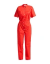 Vicolo Woman Jumpsuit Coral Size M Cotton In Red