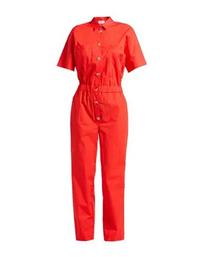 Vicolo Woman Jumpsuit Coral Size M Cotton In Red