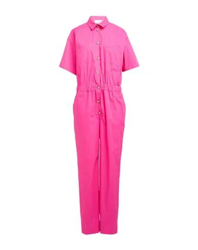 Vicolo Woman Jumpsuit Fuchsia Size M Cotton In Pink