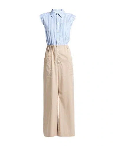 Vicolo Woman Jumpsuit Light Blue Size M Cotton, Nylon, Elastane