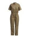 Vicolo Woman Jumpsuit Military Green Size S Cotton
