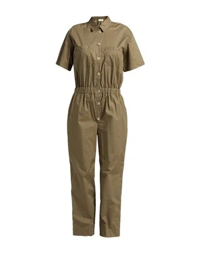 Vicolo Woman Jumpsuit Military Green Size S Cotton In Green
