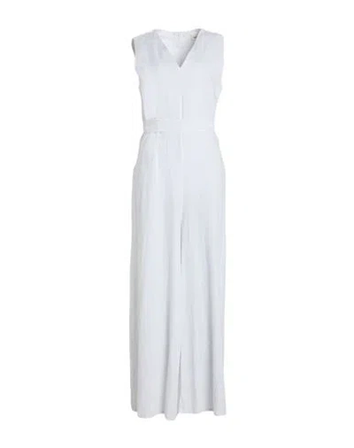 Vicolo Woman Jumpsuit White Size L Linen, Viscose