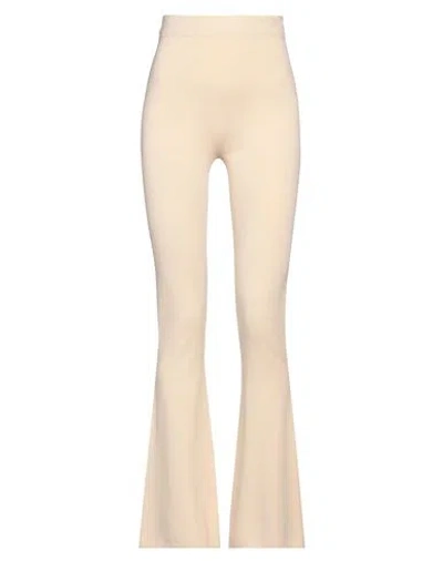 Vicolo Woman Leggings Beige Size Onesize Viscose, Polyester In White