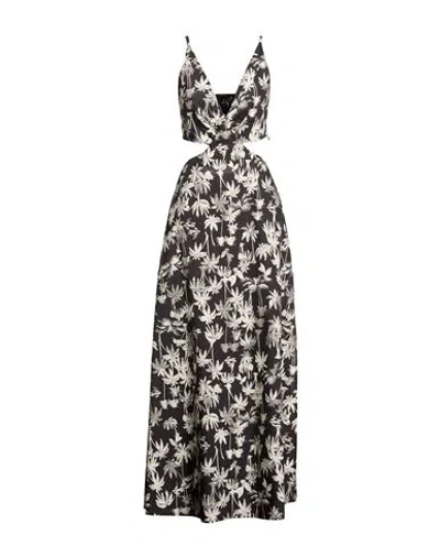 Vicolo Woman Maxi Dress Black Size M Cotton In Multi