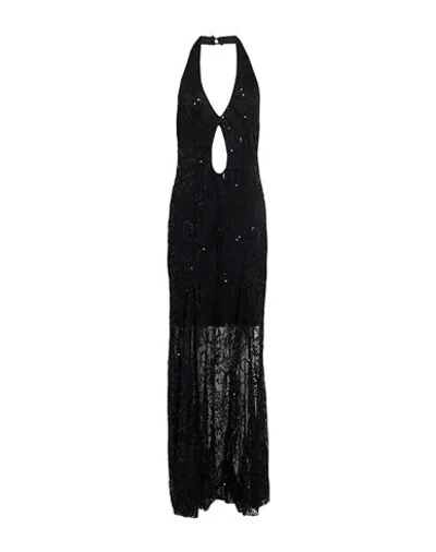 Vicolo Woman Maxi Dress Black Size M Polyamide, Cotton, Polyester