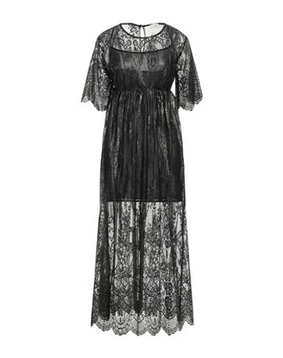 Vicolo Woman Maxi Dress Black Size S Polyamide, Cotton, Polyester