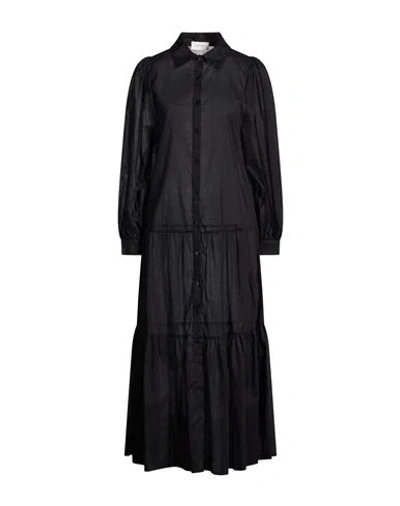 Vicolo Woman Maxi Dress Black Size S Cotton In Blue