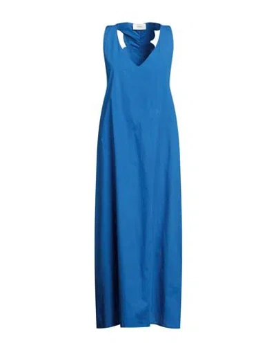 Vicolo Woman Maxi Dress Blue Size M Cotton In Blue
