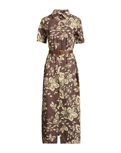 Vicolo Woman Maxi Dress Brown Size M Cotton