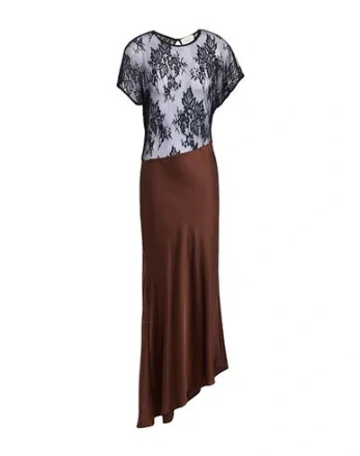 Vicolo Woman Maxi Dress Brown Size S Polyamide