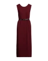 Vicolo Woman Maxi Dress Burgundy Size L Polyester, Elastane In Red