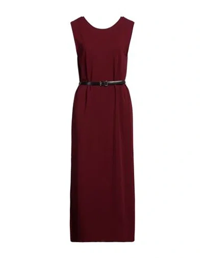Vicolo Woman Maxi Dress Burgundy Size L Polyester, Elastane In Red
