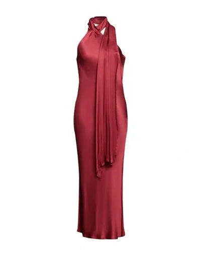 Vicolo Woman Maxi Dress Burgundy Size M Viscose In Red