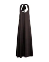 Vicolo Woman Maxi Dress Dark Brown Size Onesize Polyester