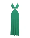 Vicolo Woman Maxi Dress Green Size M Viscose, Linen In Green
