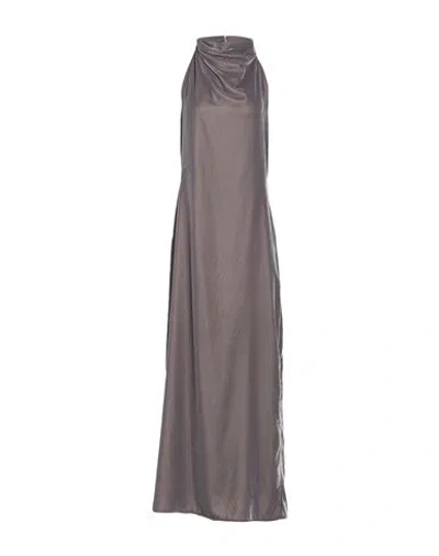 Vicolo Woman Maxi Dress Grey Size M Polyester In Gray