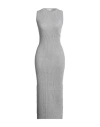 Vicolo Woman Maxi Dress Light Grey Size Onesize Viscose, Polyamide, Polyester In Gray
