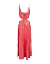 Vicolo Woman Maxi Dress Magenta Size M Linen, Viscose, Polyurethane In Magenta