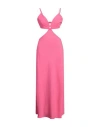 Vicolo Woman Maxi Dress Magenta Size M Viscose, Linen