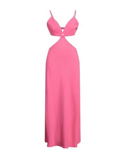 Vicolo Woman Maxi Dress Magenta Size M Viscose, Linen