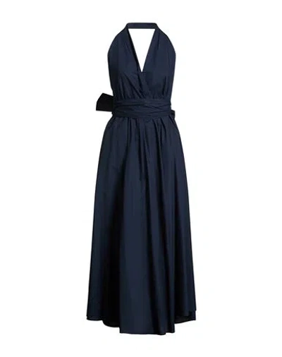 Vicolo Woman Maxi Dress Midnight Blue Size M Cotton