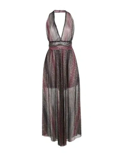 Vicolo Woman Maxi Dress Purple Size M Metallic Fiber, Polyester