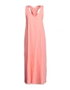 Vicolo Woman Midi Dress Salmon Pink Size M Cotton In Pink