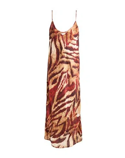 Vicolo Woman Maxi Dress Sand Size S Polyester In Brown