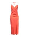 Vicolo Woman Maxi Dress Tomato Red Size M Viscose