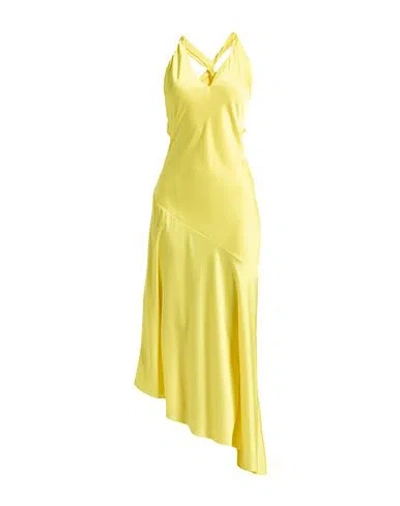 Vicolo Woman Maxi Dress Yellow Size M Polyester, Elastane