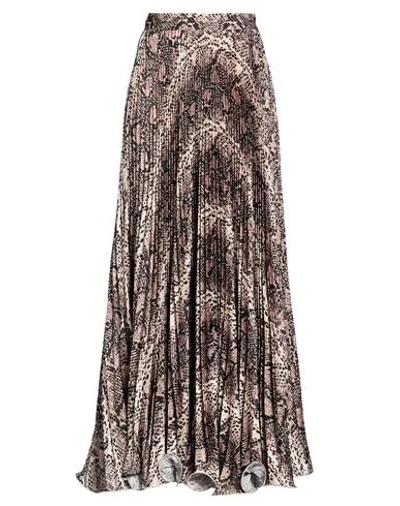 Vicolo Woman Maxi Skirt Beige Size L Polyester, Elastane In Brown