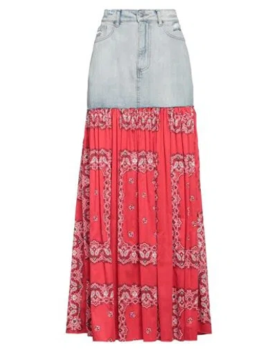 Vicolo Woman Maxi Skirt Blue Size L Cotton