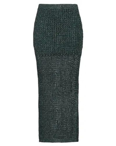 Vicolo Woman Maxi Skirt Dark Green Size M Viscose, Polyester