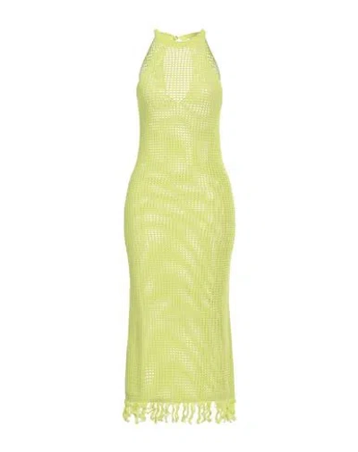Vicolo Woman Midi Dress Acid Green Size Onesize Cotton
