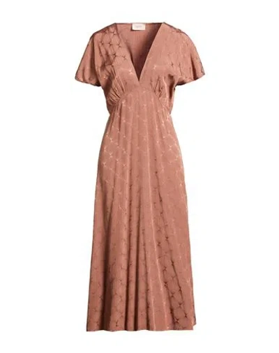Vicolo Woman Midi Dress Antique Rose Size M Viscose In Brown