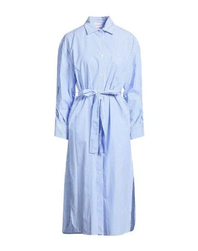 Vicolo Woman Midi Dress Azure Size M Cotton In Blue