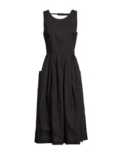 Vicolo Woman Midi Dress Black Size M Cotton In Multi