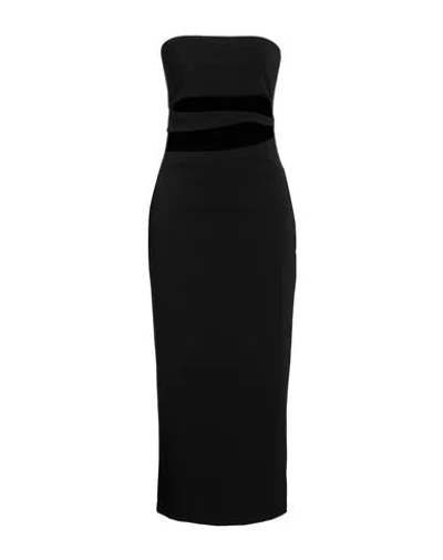 Vicolo Woman Midi Dress Black Size L Polyester, Elastane