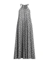 Vicolo Woman Midi Dress Black Size Onesize Cotton In Black