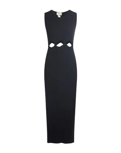 Vicolo Woman Midi Dress Black Size Onesize Viscose, Polyester In Blue